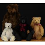 A Charnwood Bears brown mohair jointed Artist teddy bear, pronounced snout with black leatherette