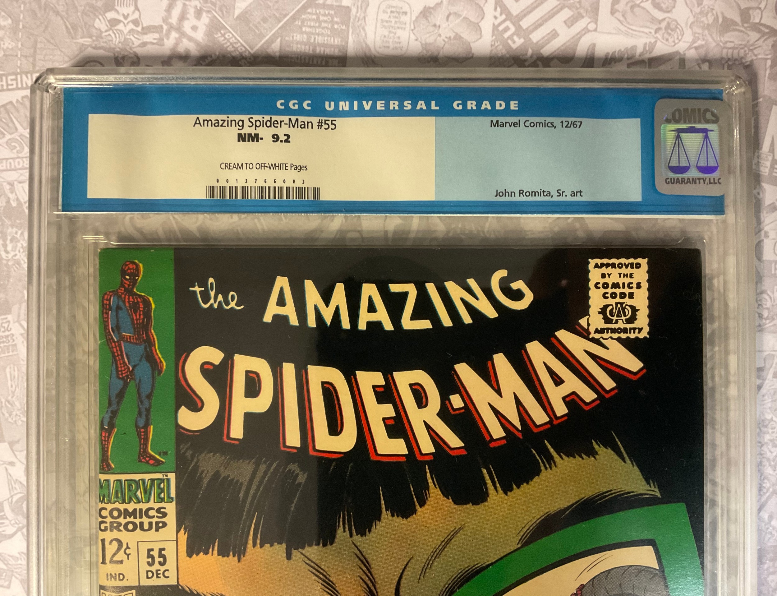 The Amazing Spider-Man #55 (1967). CGC Graded 9.2 NM-. John Romita Snr Artwork. Silver age Marvel - Image 2 of 3