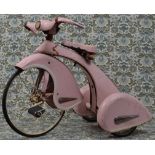 A retro AFC Airflow Collectibles Inc. pink ride-on child's tricycle, wire spoke wheels, 86cm long