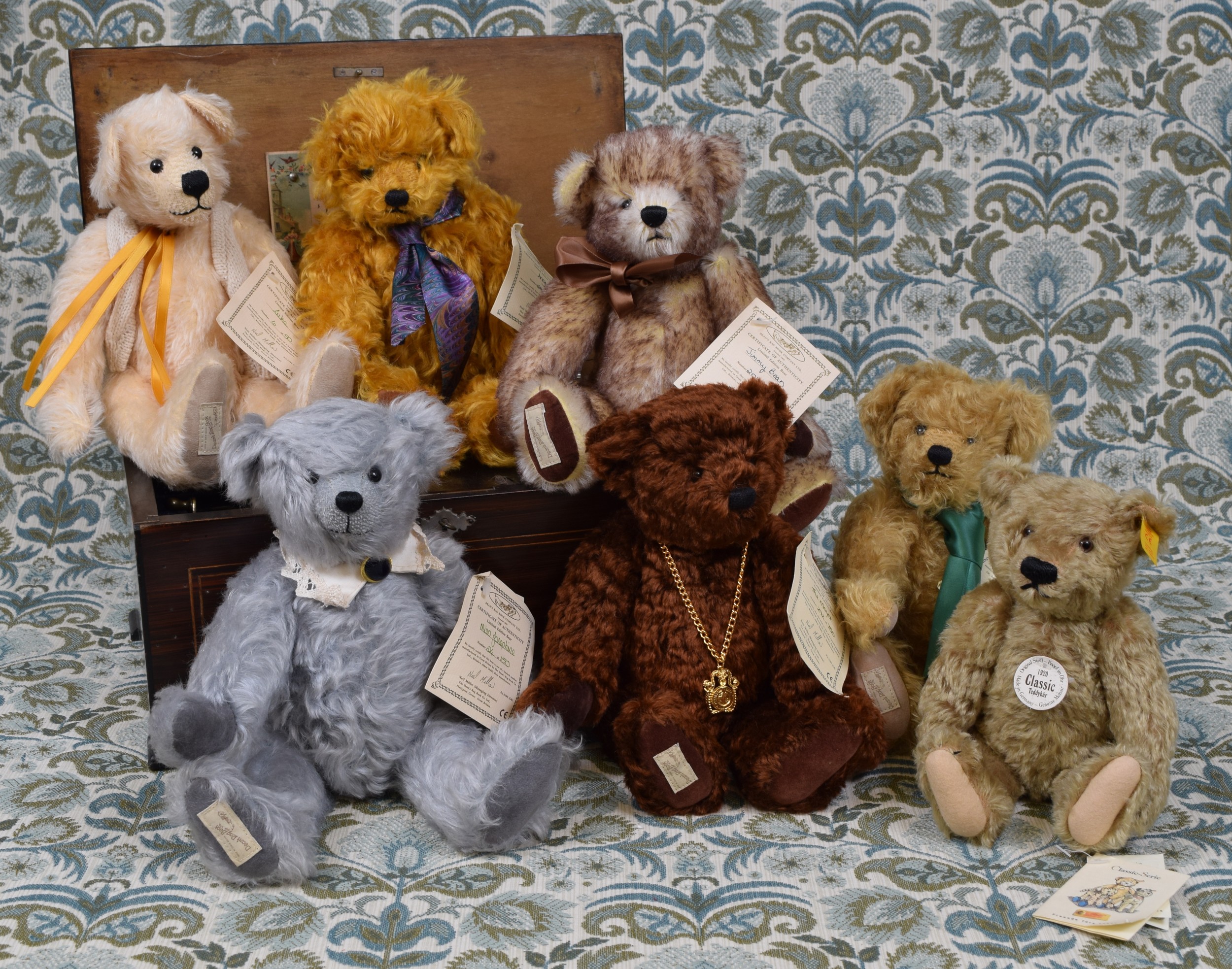 A collection of Dean's Rag Book Company Ltd. teddy bears, comprising Benjamin, 30cm high, Limited