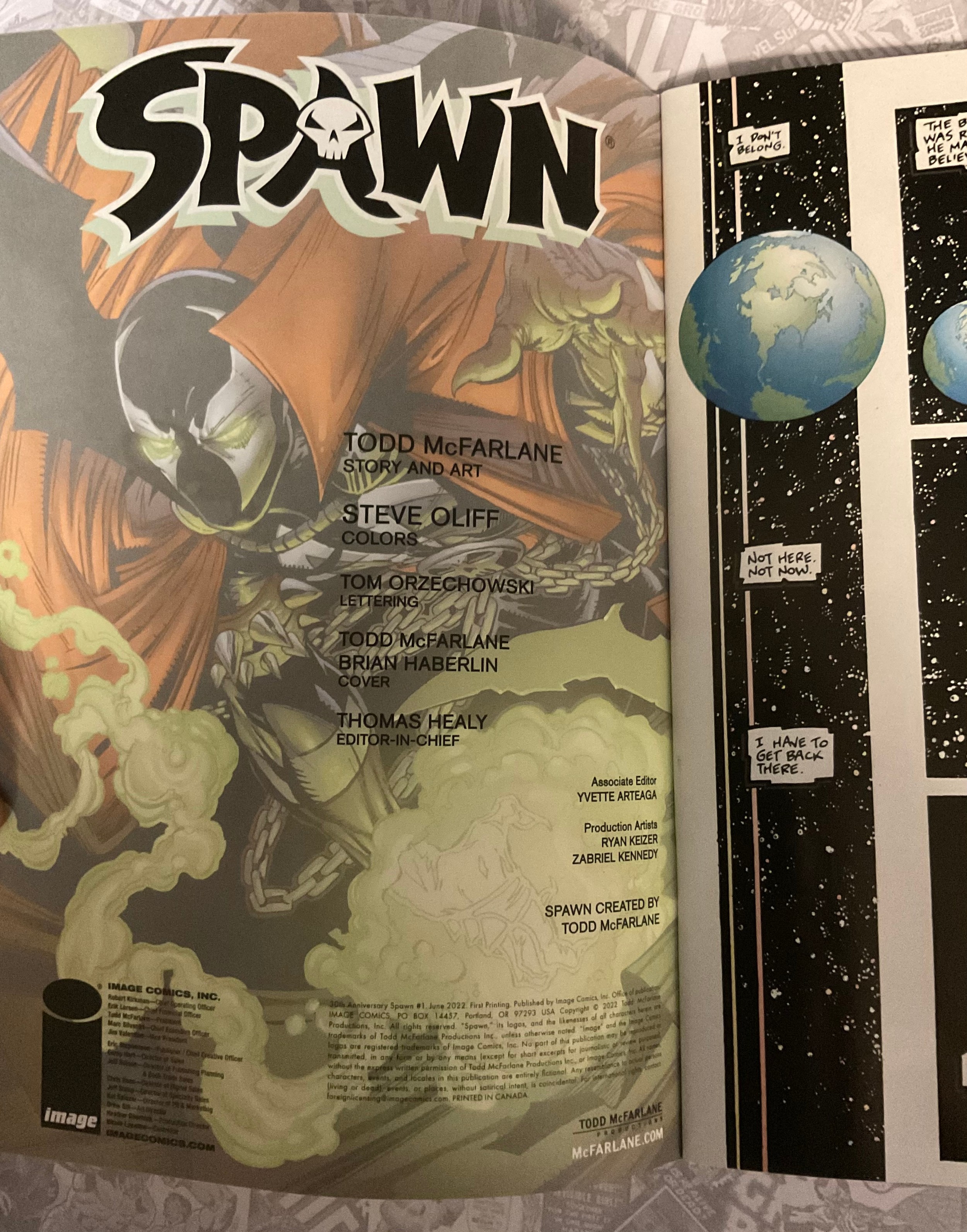 Comic Book Art. Spawn #1 (June 2022) Image Comics Blank Variant. Original sketch cover by Kris Avery - Image 4 of 4