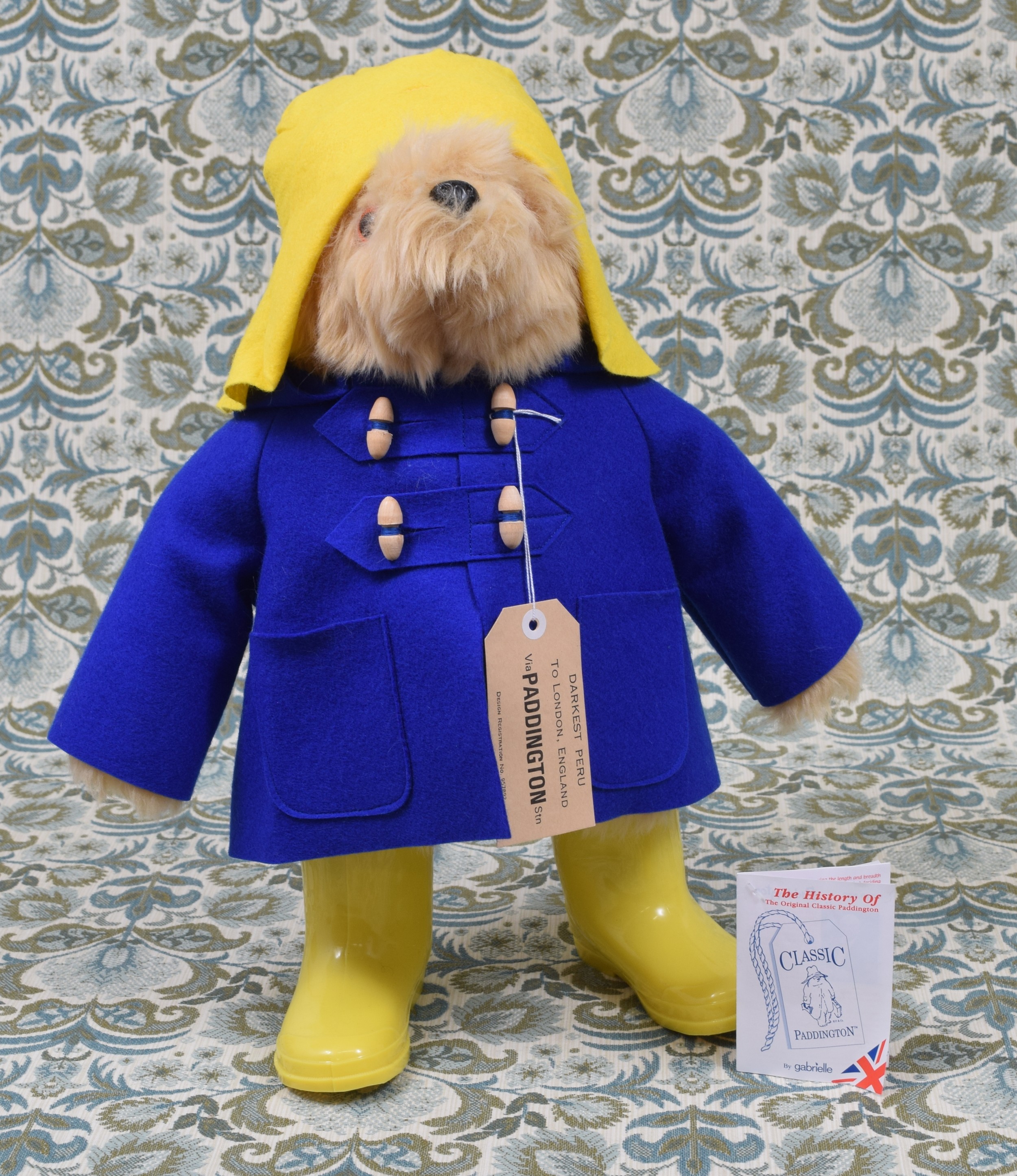 A Gabrielle Designs Paddington bear, amber and black plastic eyes, black moulded plastic nose,