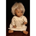 A Trendon Sasha Morgenthaler 503 Gregor baby doll, wearing a white nightdress with nappy,