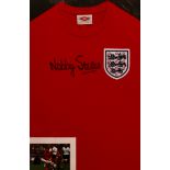 Sport, Football, Autographs - a 1966 England F.C. replica shirt, signed in black pen by Nobby