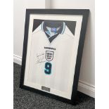Sport, Football, Autographs - a 1996 England F.C. replica home shirt, number 9, signed in black