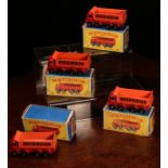Matchbox 1-75 series issue models, comprising four 17d Foden tippers, each with deep red cab and