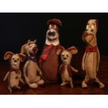 Juvenalia - a collection of 1960's novelty miniature felt figures, including Yogi Bear,