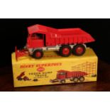 Dinky Supertoys 959 Foden dump truck with bulldozer blade, red cab with painted seated driver figure