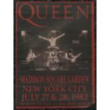 Poster, Music, Rock Music - a Queen rectangular shaped poster, 'QUEEN, MADISON SQUARE GARDEN, NEW