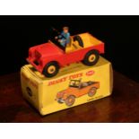 Dinky Toys 340 Land-Rover, red body, deep yellow interior with plastic seated driver figure,