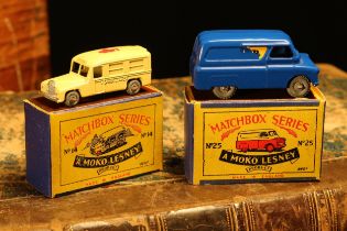 Matchbox '1-75' series diecast models, comprising 14a Daimler ambulance, cream body with red cross