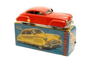 A Distler (Germany) tinplate and battery operated Electro Car 7000, red body with chrome grille