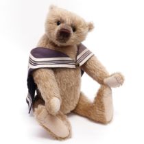 Artist teddy bear - a Bears That Are Special golden blonde mohair teddy bear, by Pam Howells, 56cm