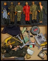 A collection of 1970's Palitoy Action Man figures, various examples including an example with blonde