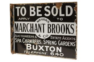 Advertising, Derbyshire Interest - a rectangular shaped double sided flanged enamel sign, white