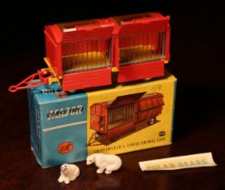 Corgi Major Toys 1123 Chipperfield's Circus animal cage, red body with red doors, deep yellow