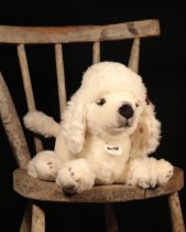 Steiff (Germany) EAN 079481 Pauline Poodle, trademark 'Steiff' button to ear with yellow and red