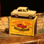 Matchbox '1-75' series diecast model 30a Ford Prefect, greyish/brown body, unpainted metal wheels,