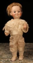 An Armand & Marseille (Germany) bisque head novelty Googly-eyed doll, the bisque head with painted
