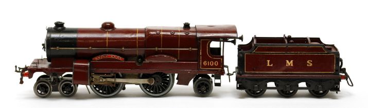 A Hornby O Gauge tinplate and clockwork No.3C LMS 4-4-2 'Royal Scot' locomotive and six wheel