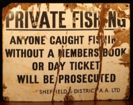 Salvage, South Yorkshire Interest - a rectangular shaped single sided enamel sign, black lettering