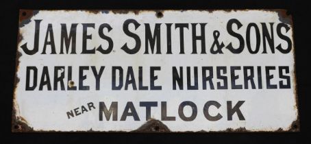 Advertising, Derbyshire Interest - a rectangular shaped single sided enamel sign, black lettering on