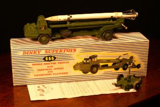 Dinky Supertoys 666 missile erector vehicle with corporal missile and launching platform, military