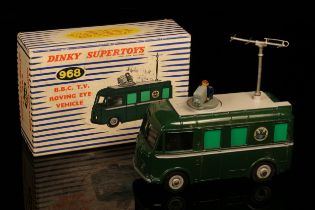 Dinky Supertoys 968 BBC TV roving eye vehicle, dark green body with decals to sides, cameraman