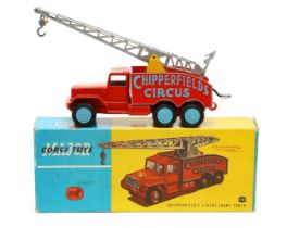 Corgi Major Toys 1121 Chipperfield's Circus crane truck, red cab and body with raised 'CHIPPERFIELDS