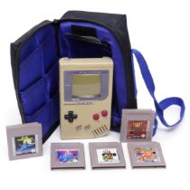 Technology and Retro Gaming - a Nintendo Game Boy handheld game console, Model No.DMG-01, with a