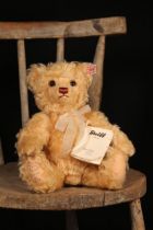 Steiff (Germany) EAN 664243 QVC Year 2014 teddy bear, trademark 'Steiff' button to ear with red