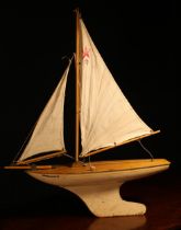 Juvenalia - a Star Yachts MK3 'Endeavour III' pond yacht, hollow hull, varnished deck, rigged sails,