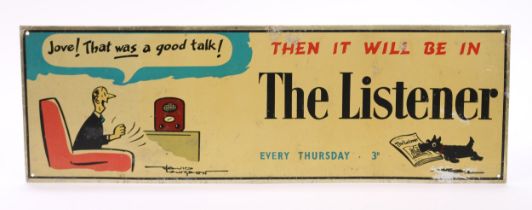 Advertising - a rectangular shaped single sided pictorial tin sign, 'JOVE! THAT WAS A GOOD TALK!,