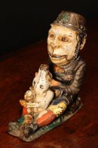 Americana - a late 19th century painted cast iron novelty mechanical money box or bank, Paddy and