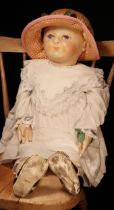 Americana - an early 20th century Martha Chase 'Hospital' doll, the head with painted features