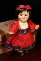 A Gebrüder Heubach (Germany) bisque head novelty Googly-eyed doll, the bisque head with painted