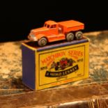 Matchbox '1-75' series diecast model 15a Diamond T prime mover, orange cab and body with silver
