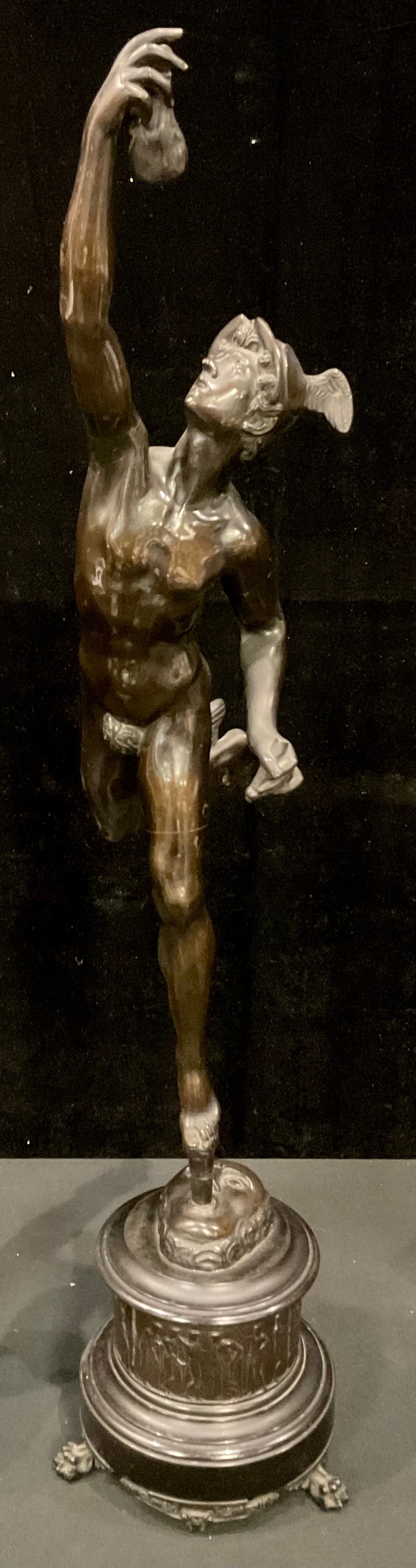Giambologna (Italian, 1529-1608), after, a pair of dark patinated bronze sculptures, Mercury and - Image 3 of 4