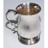 Maritime Salvage - a silver plated bell shaped beer mug, stamped Metal from HMS Howe, Dismantled