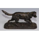 French School (early 20th century), a bronze, of a retriever dog, 32.5cm long