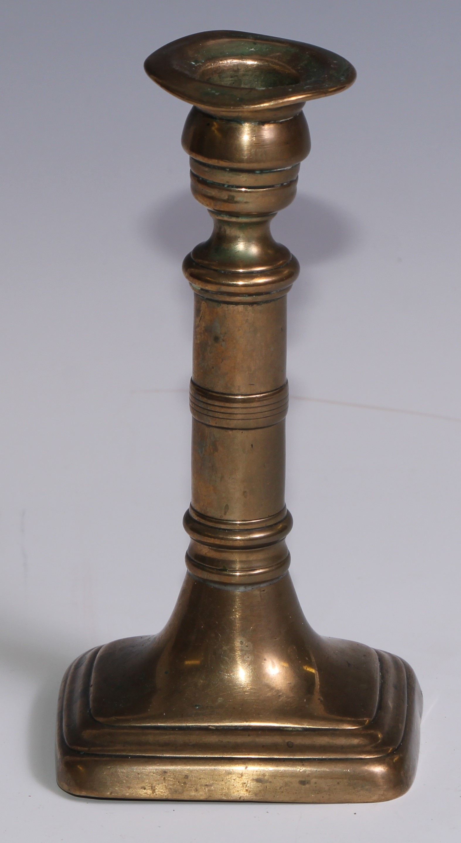 The Duke of Wellington and the Napoleonic Wars - a pair of George III brass candlesticks, campana - Image 7 of 11