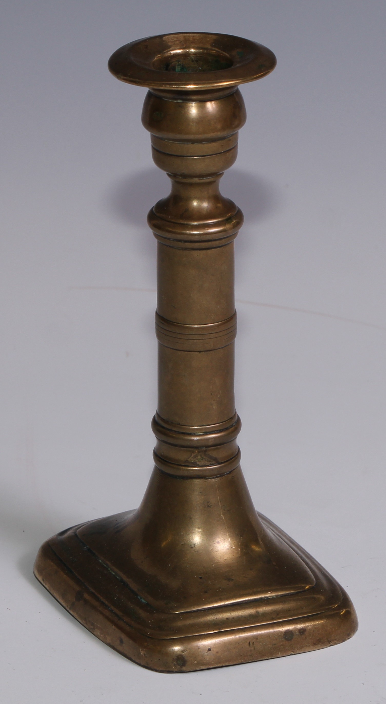 The Duke of Wellington and the Napoleonic Wars - a pair of George III brass candlesticks, campana - Image 4 of 11