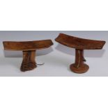 Tribal Art - an Ethiopian headrest, 20.5cm wide; another (2)