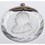 An early 19th century French sulphide pendant portrait roundel, by Desprez, Paris, depicting Louis