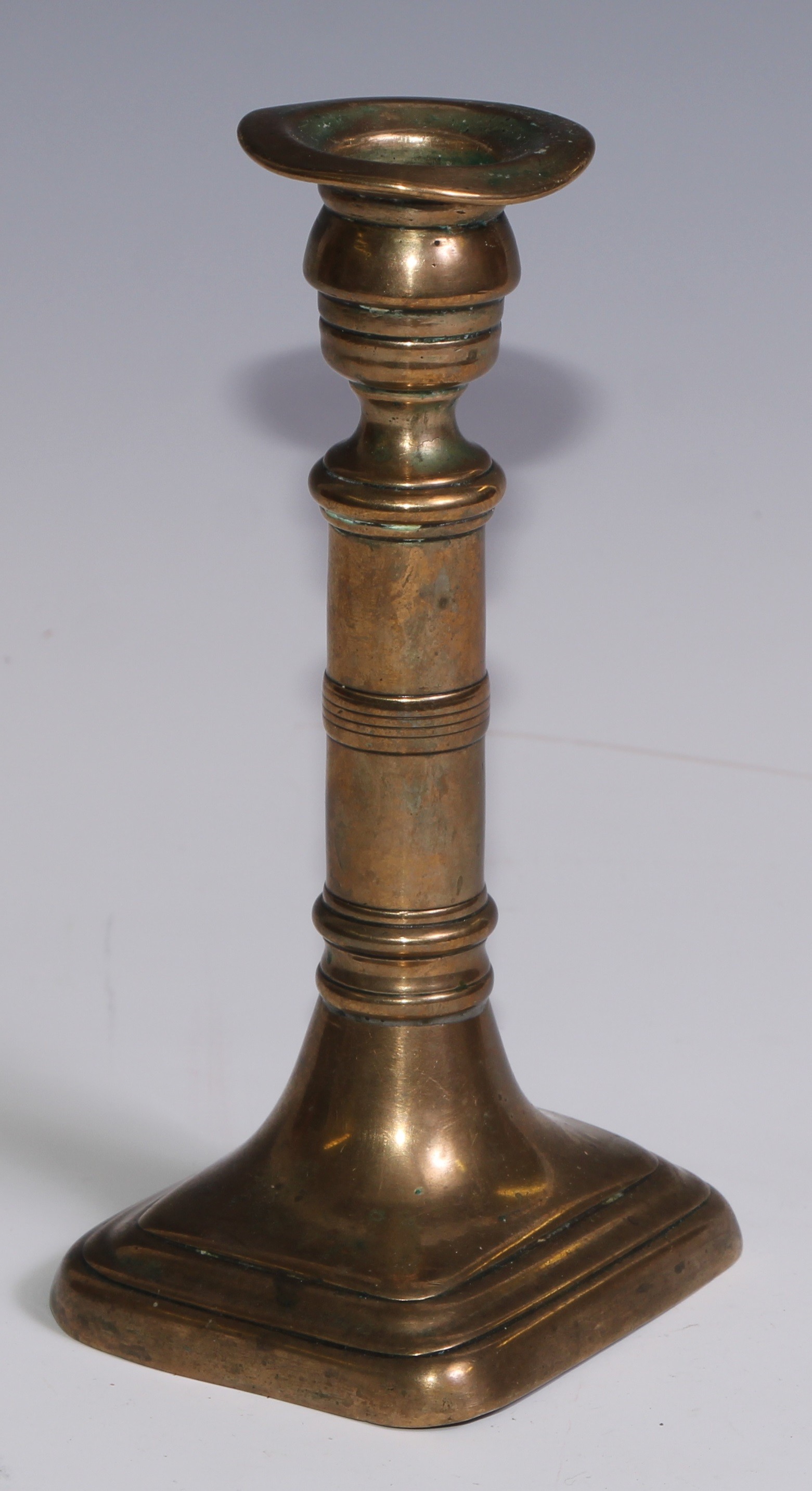 The Duke of Wellington and the Napoleonic Wars - a pair of George III brass candlesticks, campana - Image 8 of 11