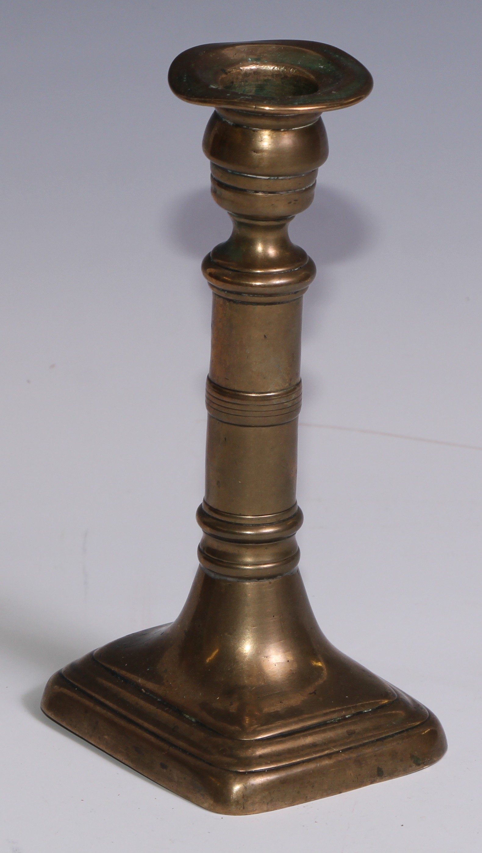 The Duke of Wellington and the Napoleonic Wars - a pair of George III brass candlesticks, campana - Image 9 of 11