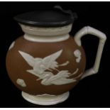 A Brownfield & Son Aesthetic Movement jug, designed by Dr Christopher Dresser (1834 - 1904), moulded