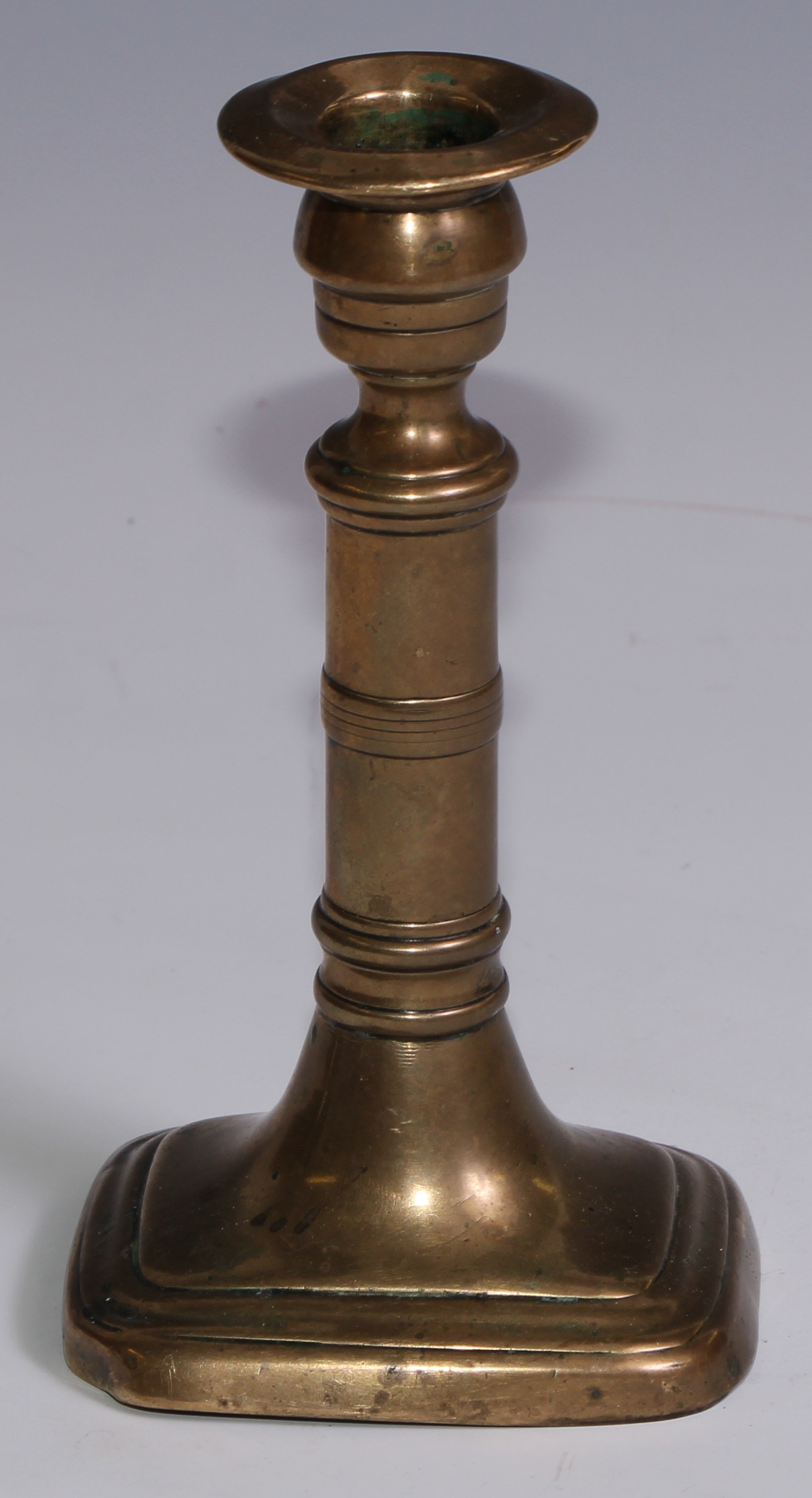 The Duke of Wellington and the Napoleonic Wars - a pair of George III brass candlesticks, campana - Image 2 of 11