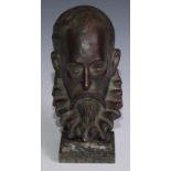 *CATALOGUE AMENDMENT* A patinated composition library bust, of Miguel de Cervantes Saavedra (1547 -