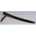 Tribal Art - a Luba axe, carved figural pommel, 59.5cm long, Democratic Republic of Congo